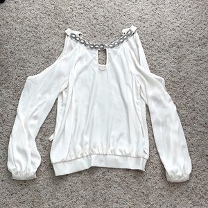 Off the shoulder long sleeve blouse